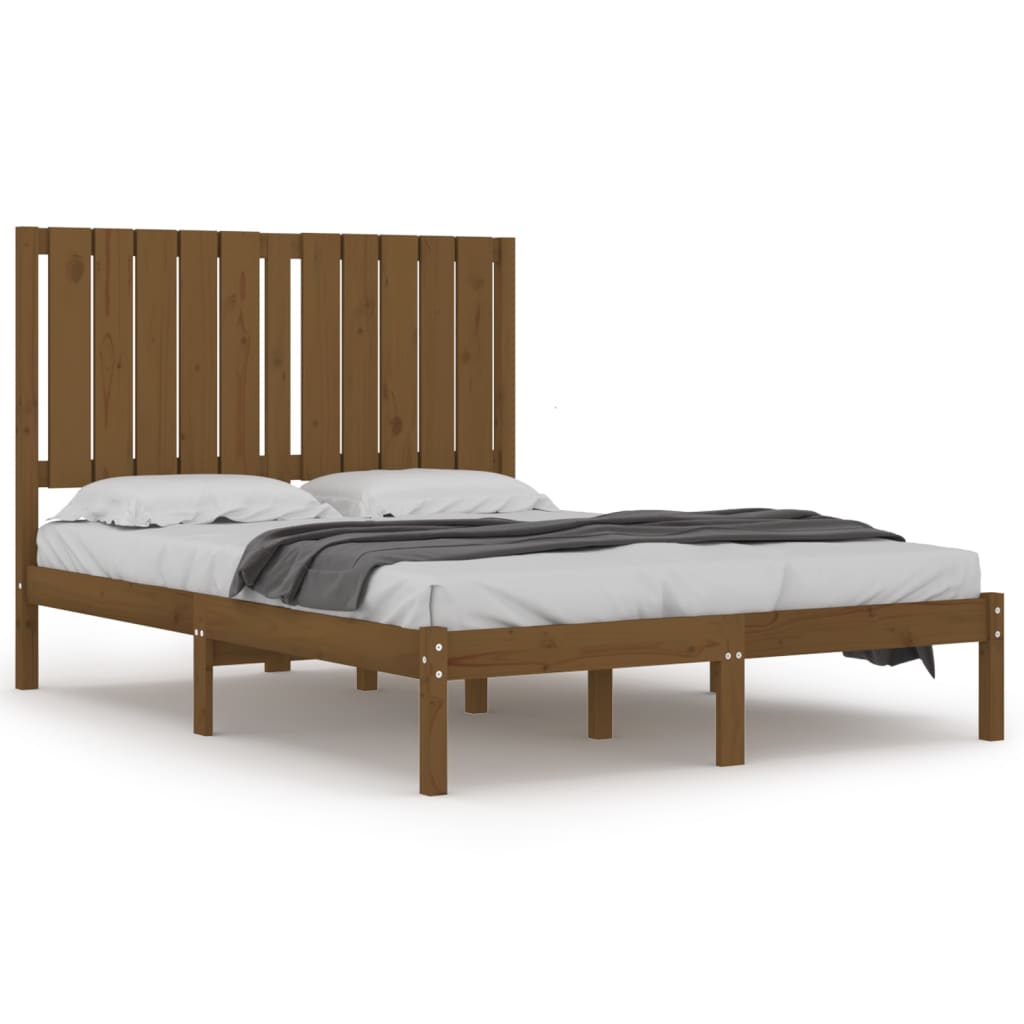 Bedframe Massief Hout Honingbruin 120X190 Cm 4Ft Small Double