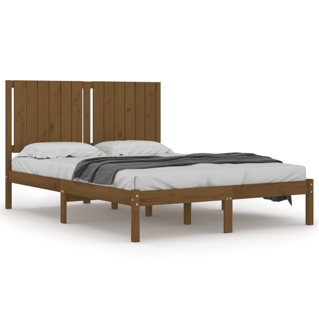 Bedframe Massief Grenenhout Honingbruin 135X190 Cm 4Ft6 Double