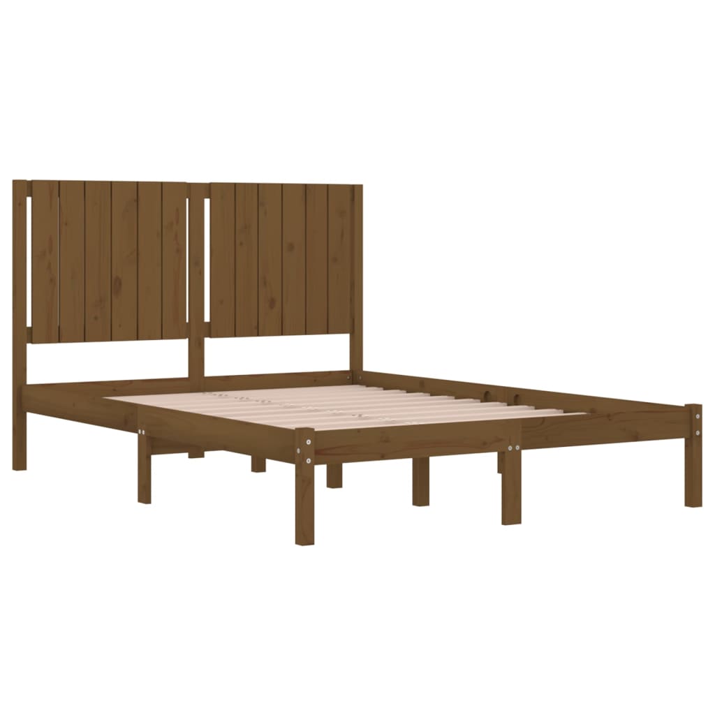 Bedframe Massief Grenenhout Honingbruin 135X190 Cm 4Ft6 Double
