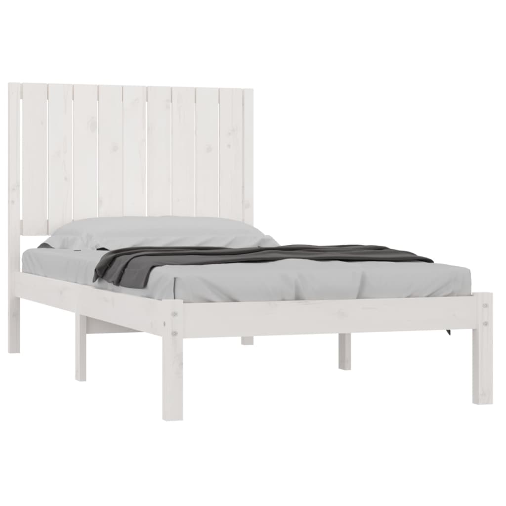 Bedframe Massief Grenenhout Wit 90X200 Cm