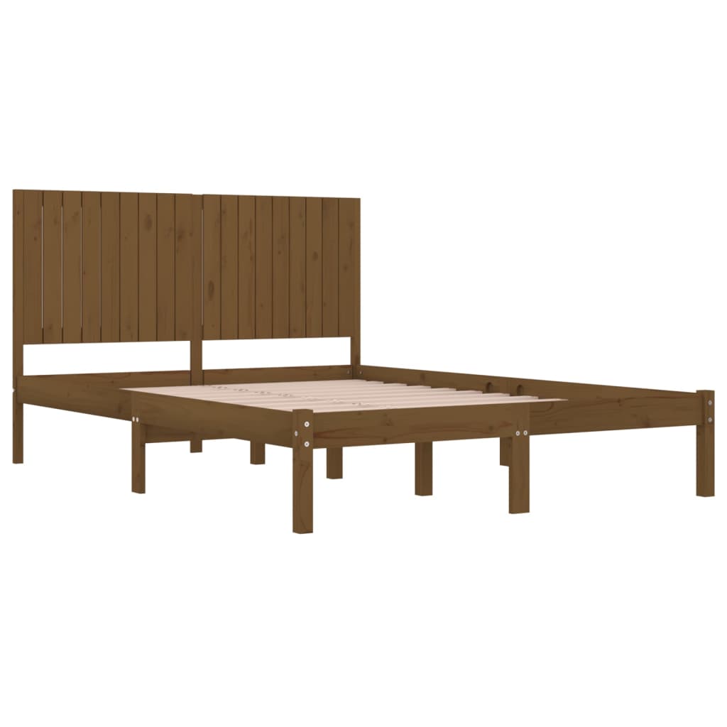 Bedframe Massief Hout Honingbruin 180X200 Cm 6Ft Super King