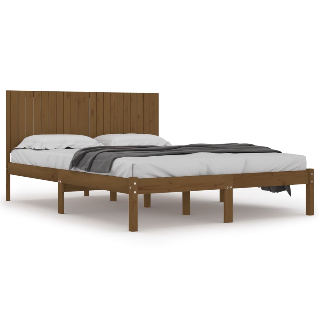 Bedframe Massief Grenenhout Honingbruin 200X200 Cm