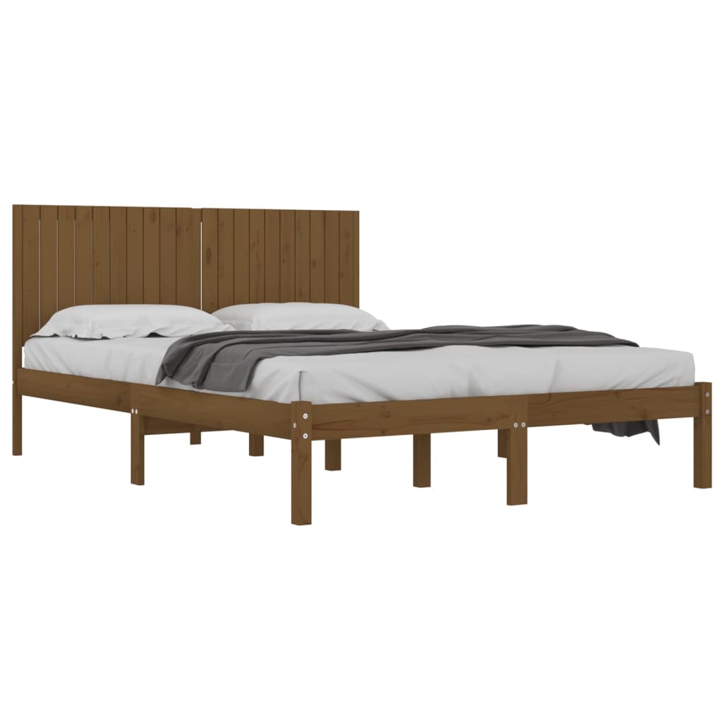 Bedframe Massief Grenenhout Honingbruin 200X200 Cm