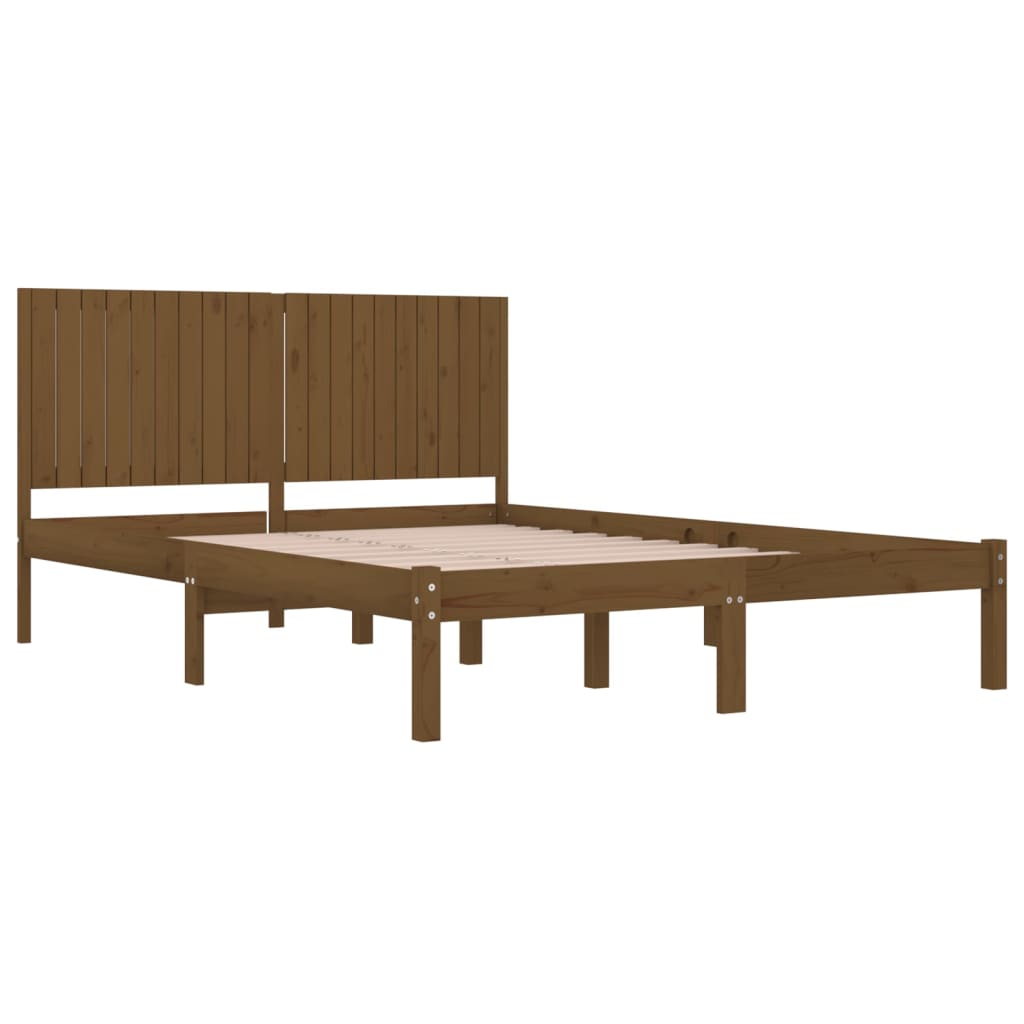 Bedframe Massief Grenenhout Honingbruin 200X200 Cm