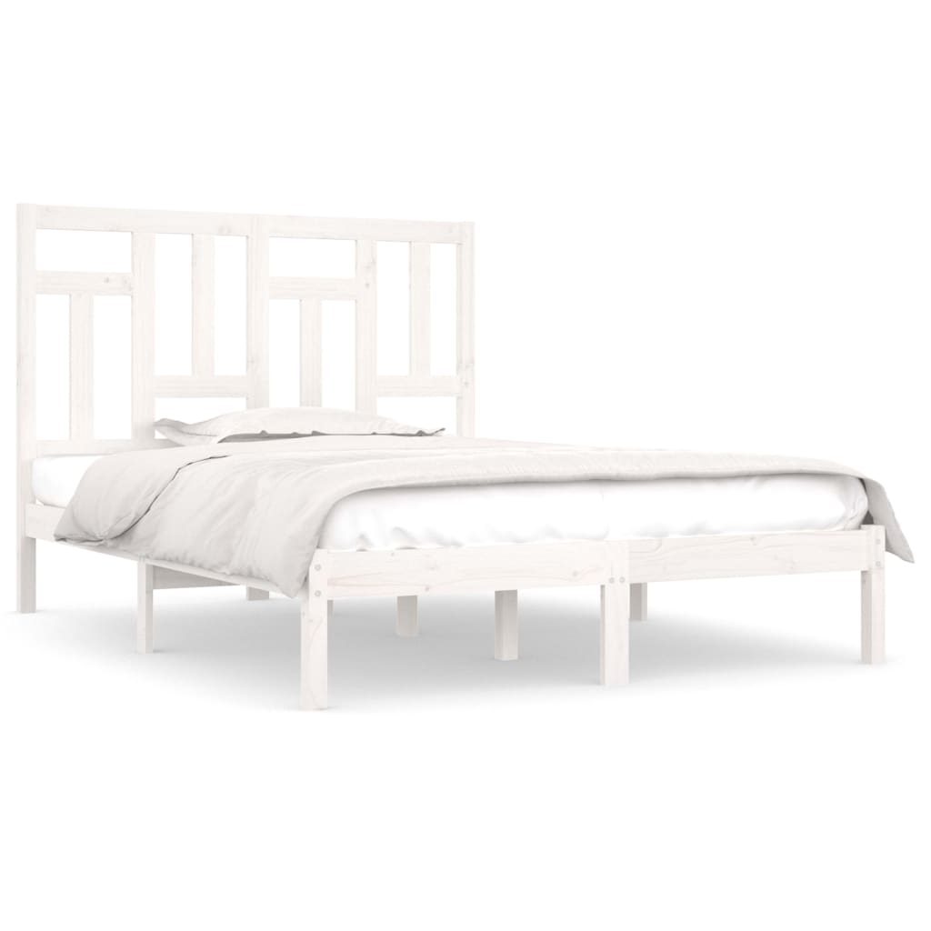 Bedframe Massief Grenenhout Wit 160X200 Cm