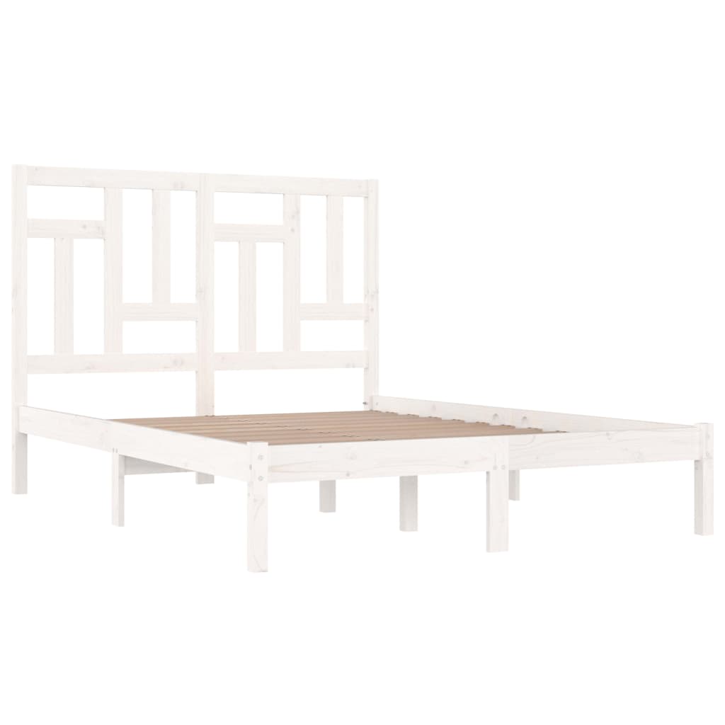 Bedframe Massief Grenenhout Wit 160X200 Cm