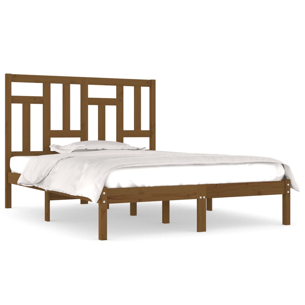 Bedframe Massief Grenenhout Honingbruin 200X200 Cm
