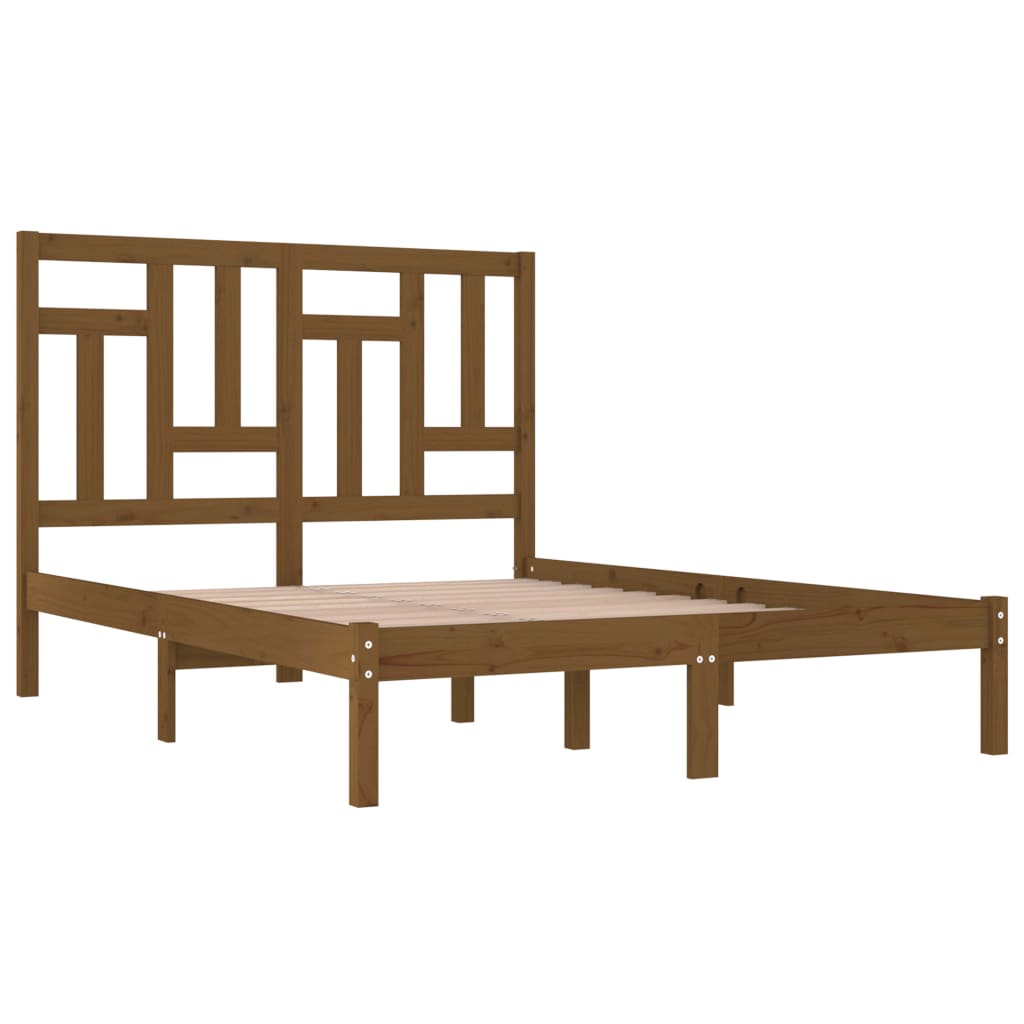 Bedframe Massief Grenenhout Honingbruin 200X200 Cm