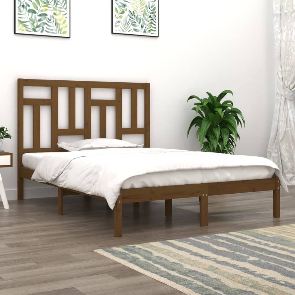 Bedframe Massief Grenenhout Honingbruin 200X200 Cm