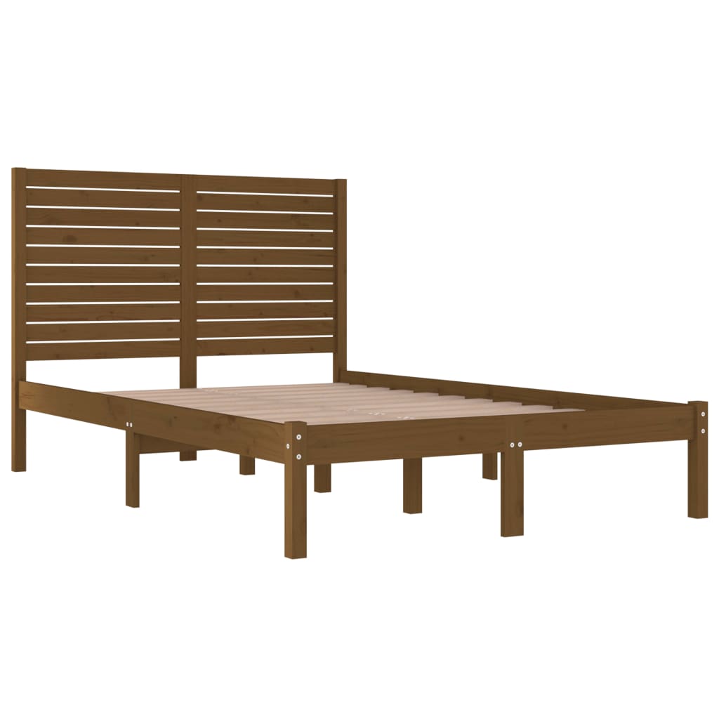 Bedframe Massief Hout Honingbruin 140X190 Cm