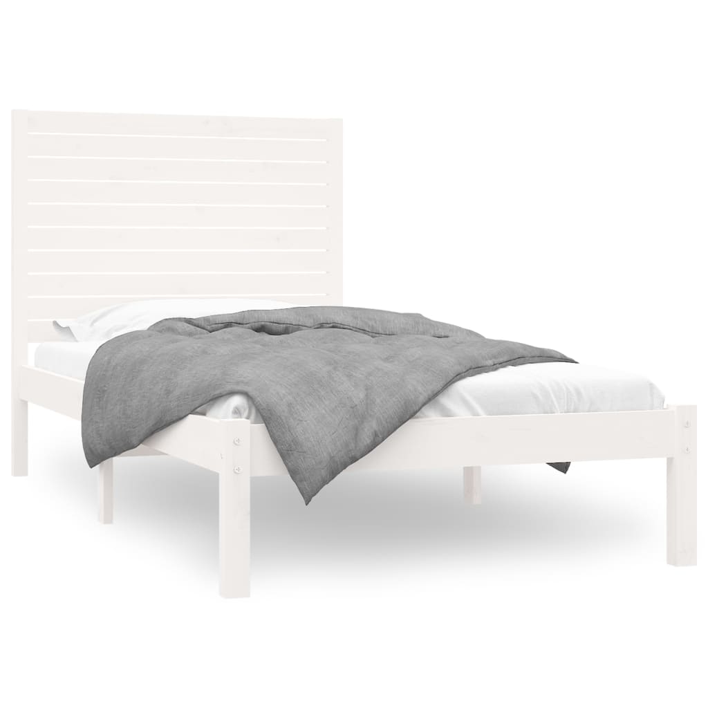 Bedframe Massief Hout Wit 90X200 Cm