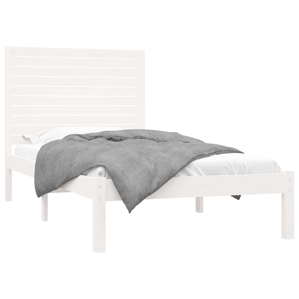 Bedframe Massief Hout Wit 90X200 Cm