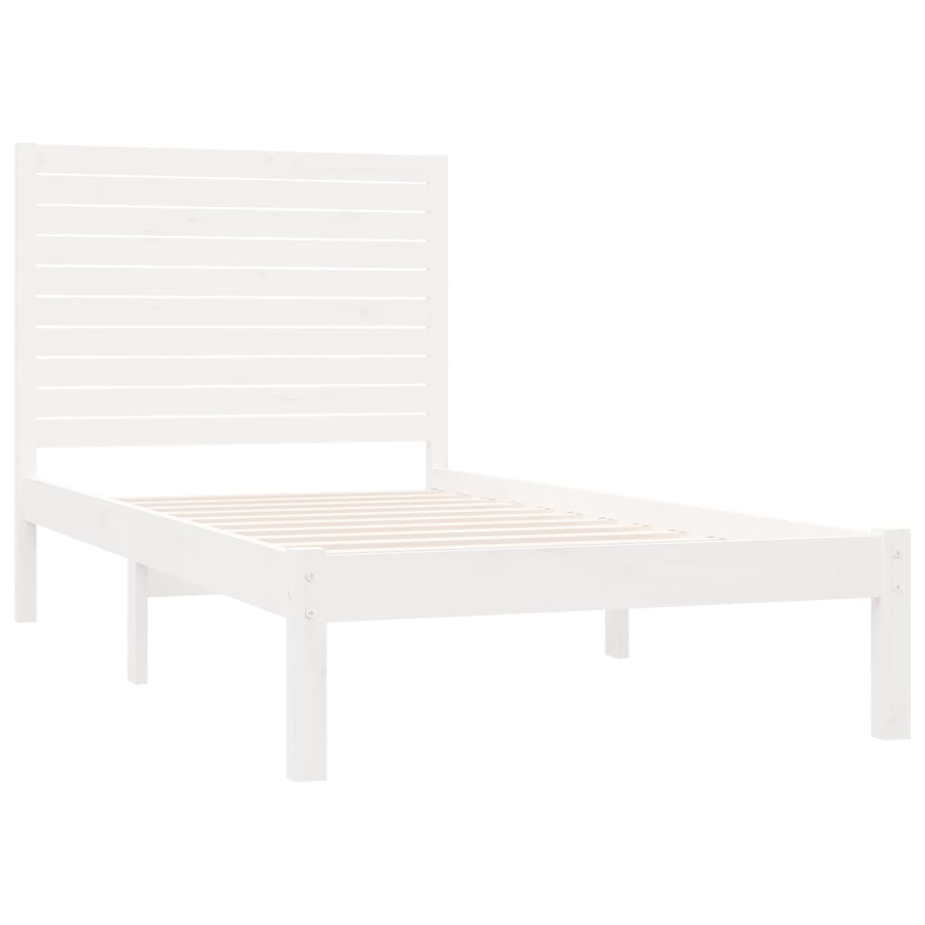 Bedframe Massief Hout Wit 90X200 Cm