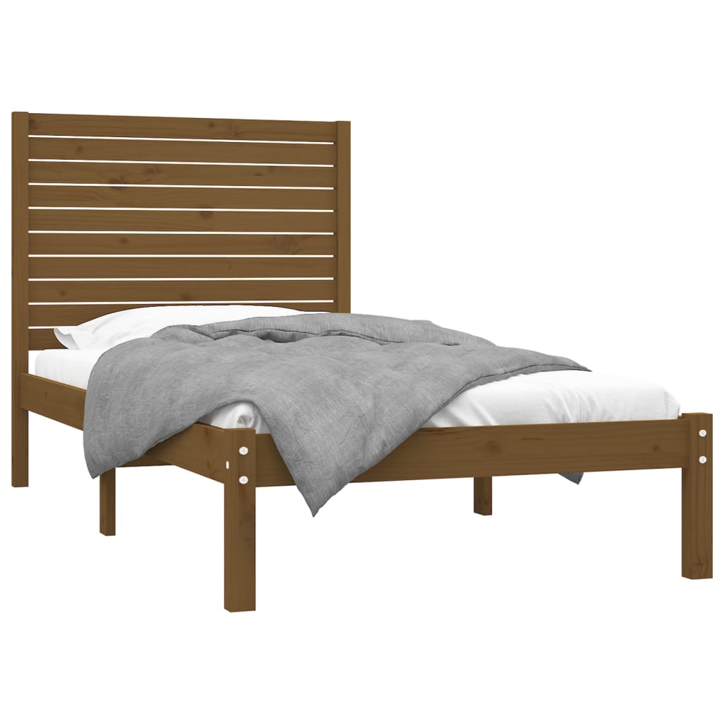 Bedframe Massief Hout Honingbruin 90X200 Cm