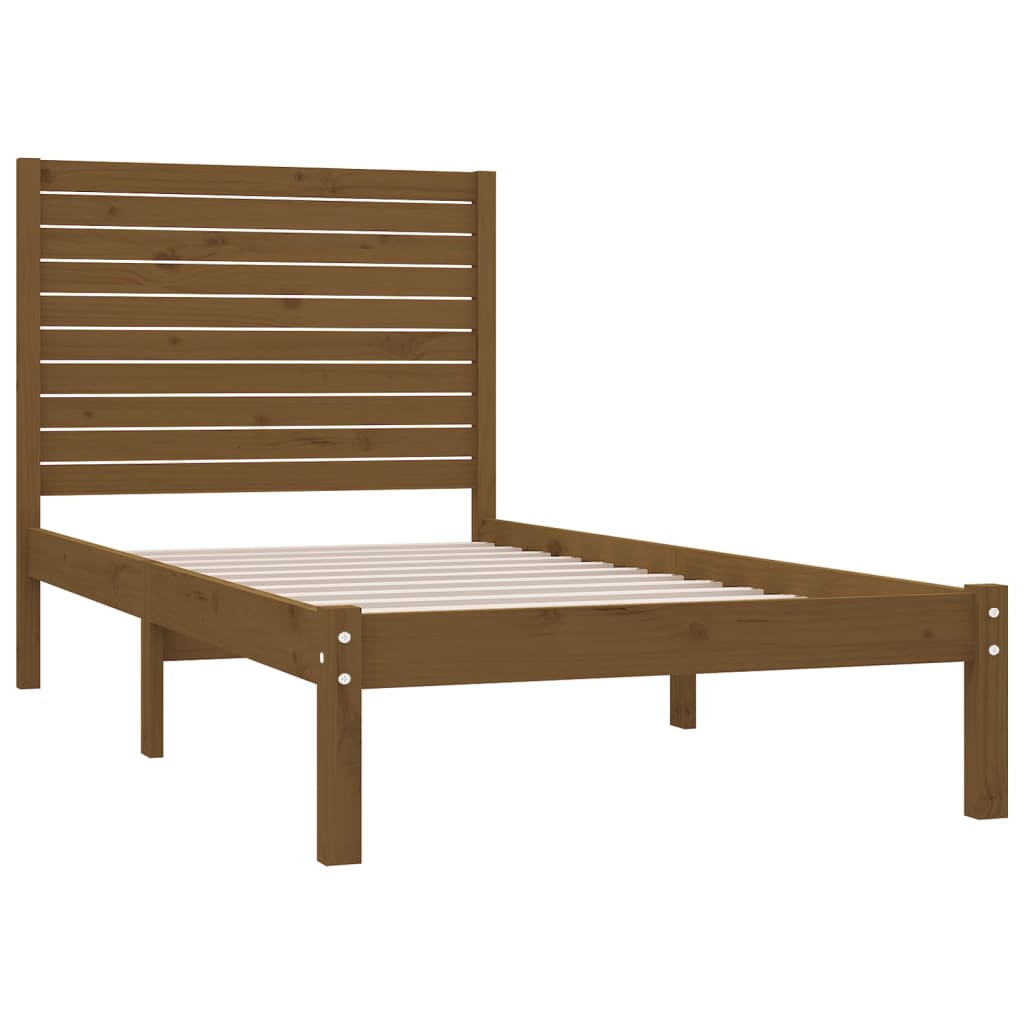 Bedframe Massief Hout Honingbruin 100X200 Cm