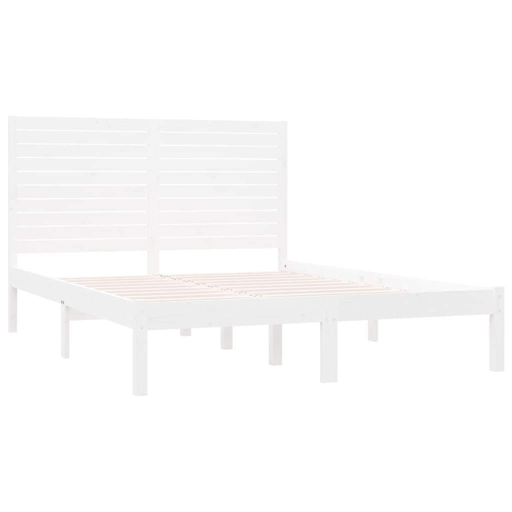 Bedframe Massief Hout Wit 120X200 Cm