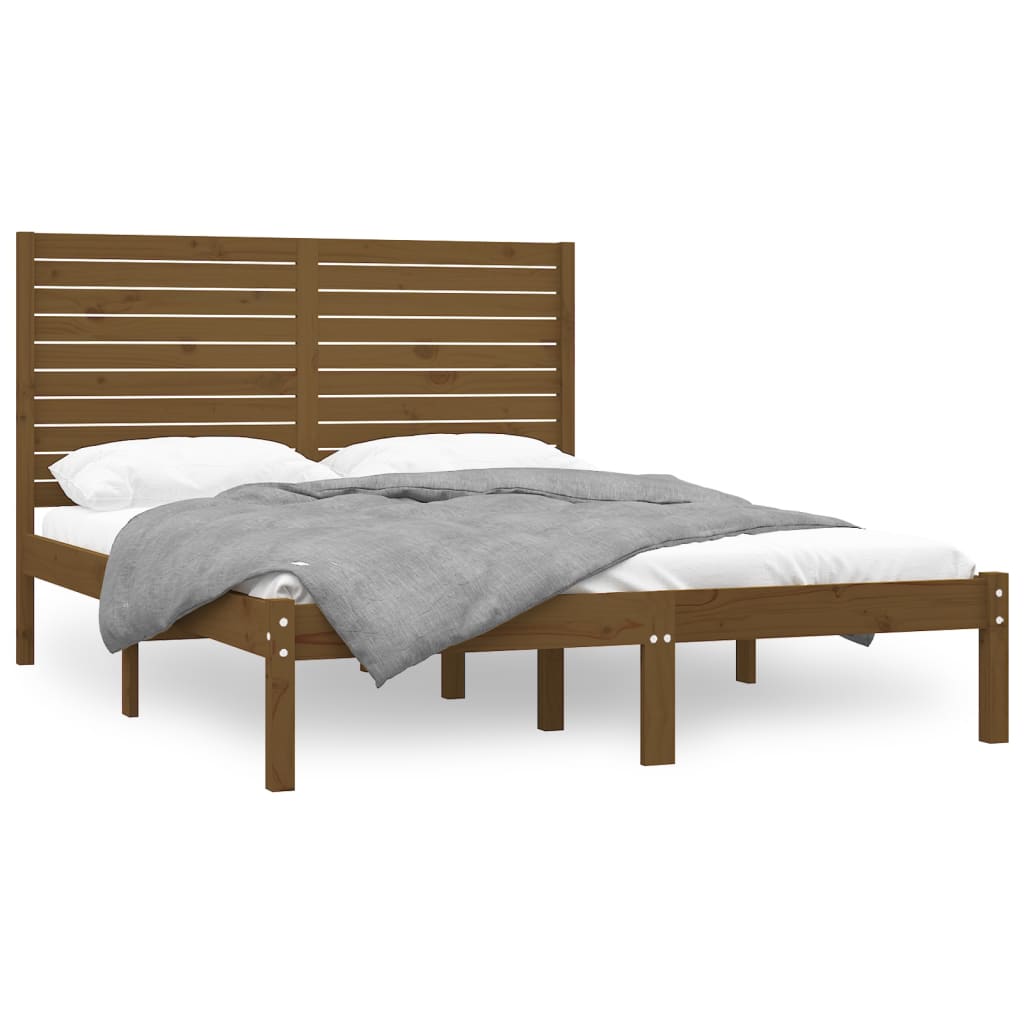 Bedframe Massief Hout Honingbruin 120X200 Cm