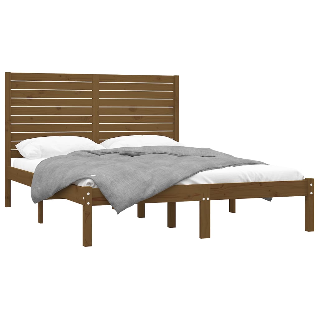 Bedframe Massief Hout Honingbruin 120X200 Cm