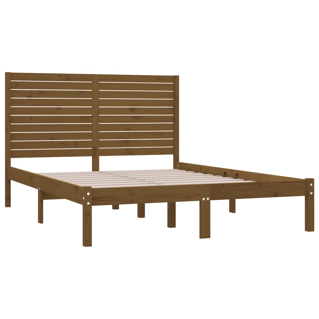 Bedframe Massief Hout Honingbruin 120X200 Cm
