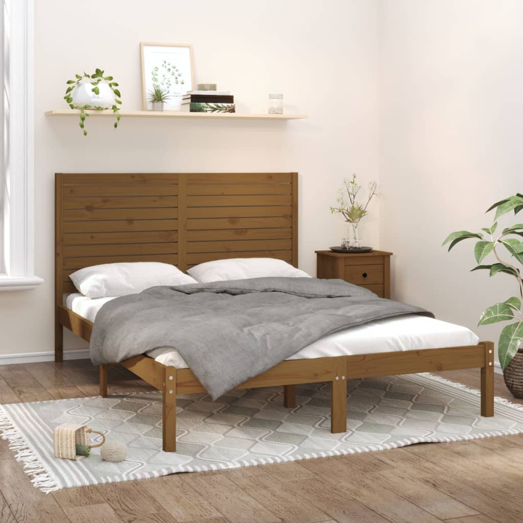 Bedframe Massief Hout Honingbruin 120X200 Cm