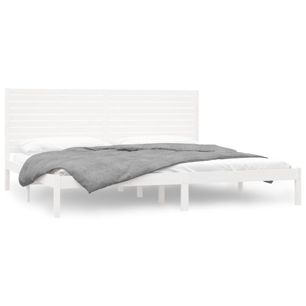 Bedframe Massief Hout Wit 200X200 Cm