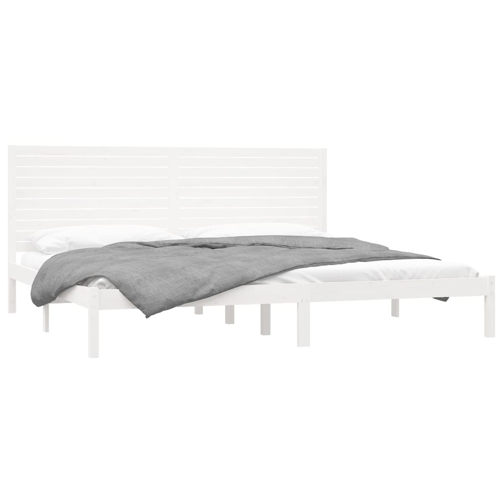 Bedframe Massief Hout Wit 200X200 Cm