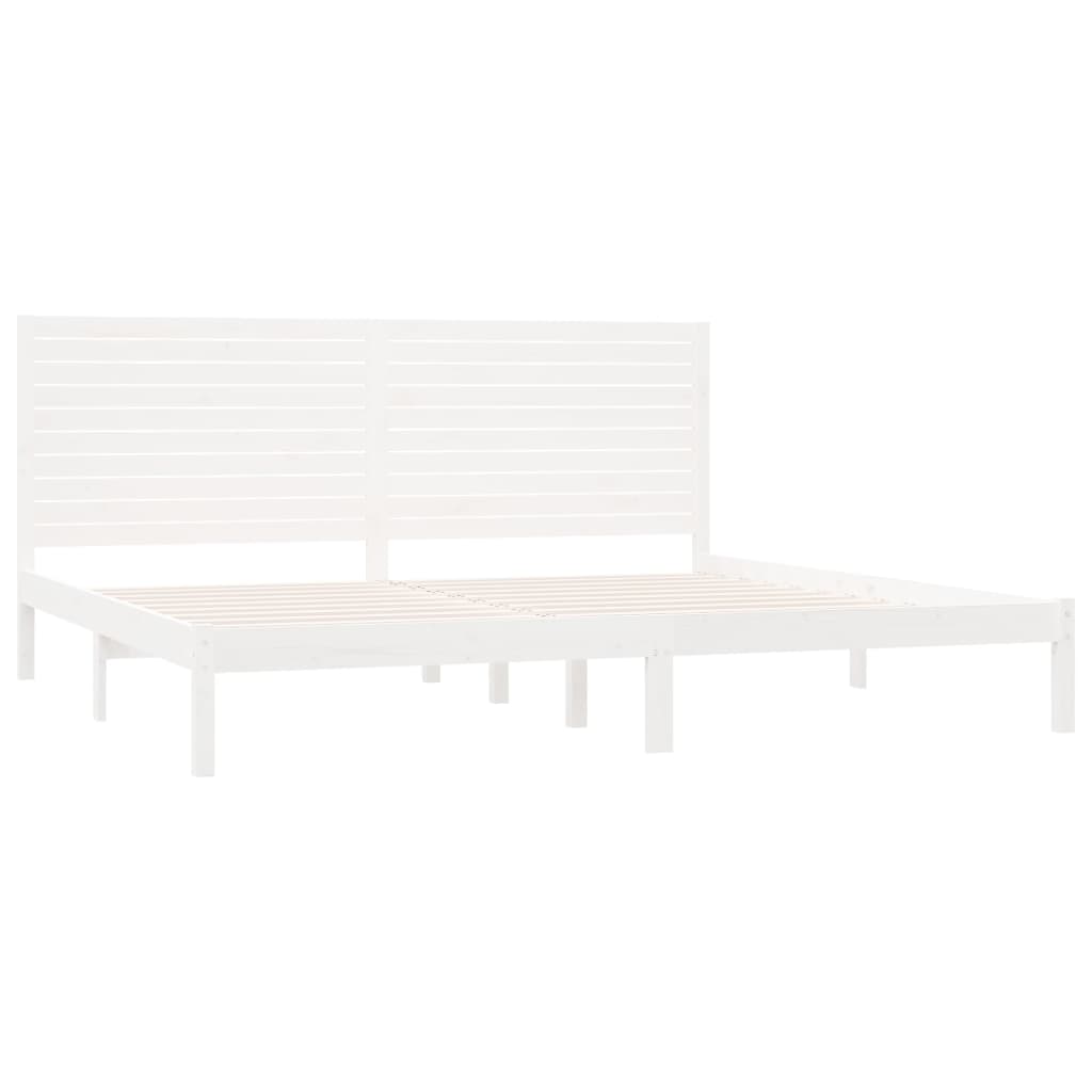 Bedframe Massief Hout Wit 200X200 Cm