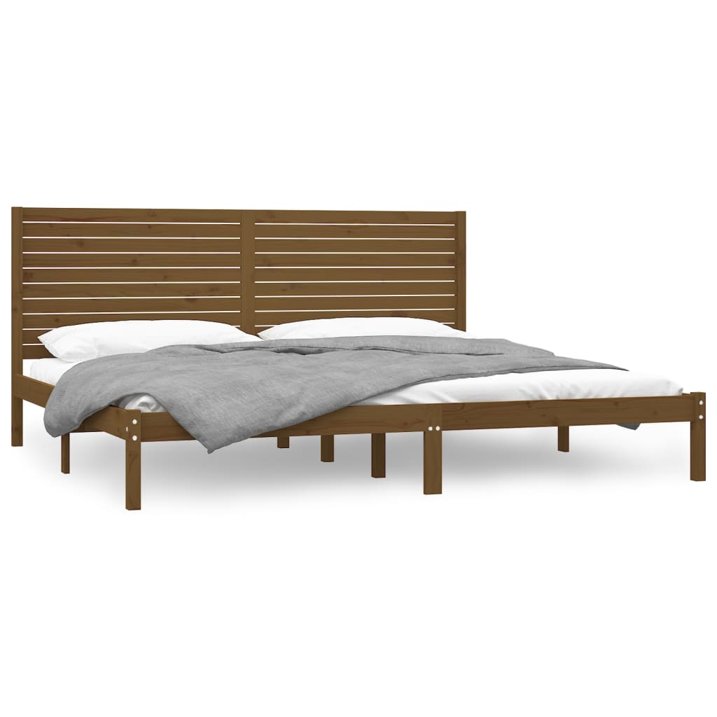 Bedframe Massief Hout Honingbruin 200X200 Cm