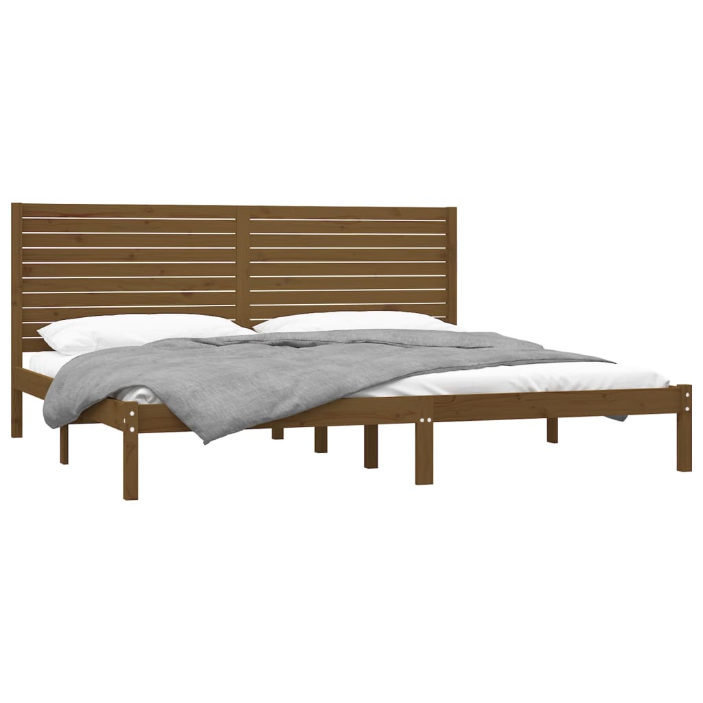 Bedframe Massief Hout Honingbruin 200X200 Cm
