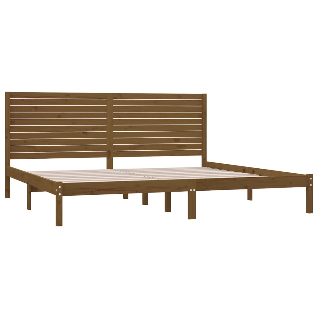 Bedframe Massief Hout Honingbruin 200X200 Cm
