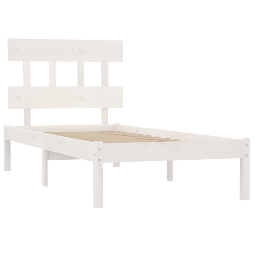 Bedframe Massief Hout Wit 100X200 Cm