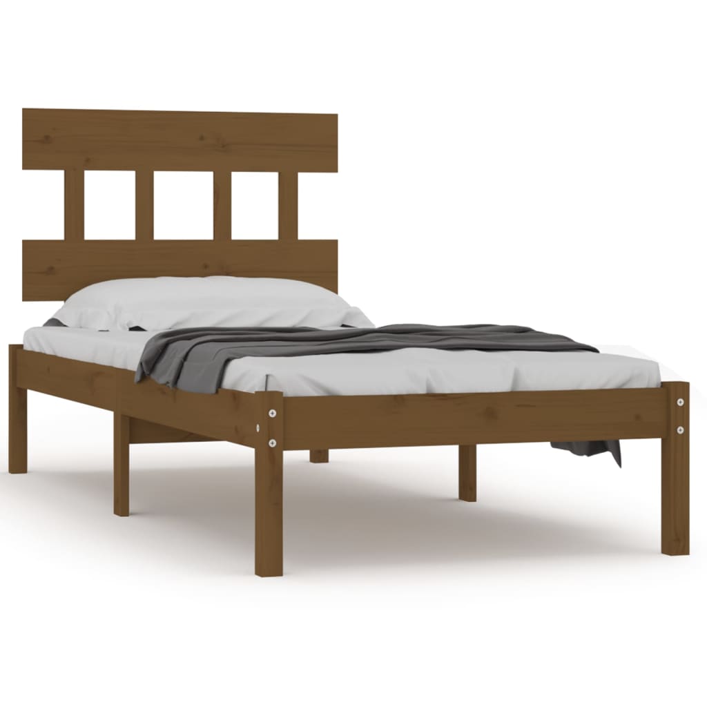 Bedframe Massief Hout Honingbruin 100X200 Cm