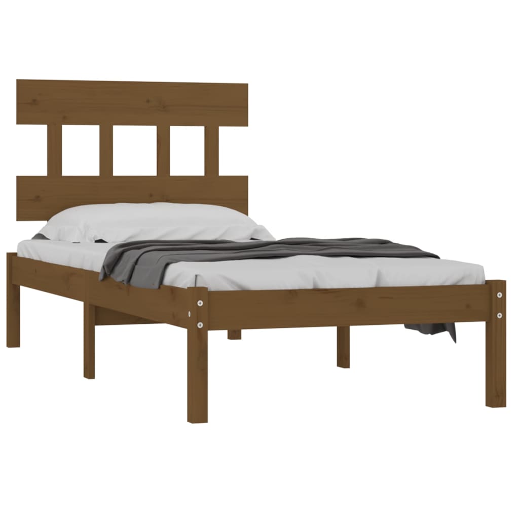 Bedframe Massief Hout Honingbruin 100X200 Cm