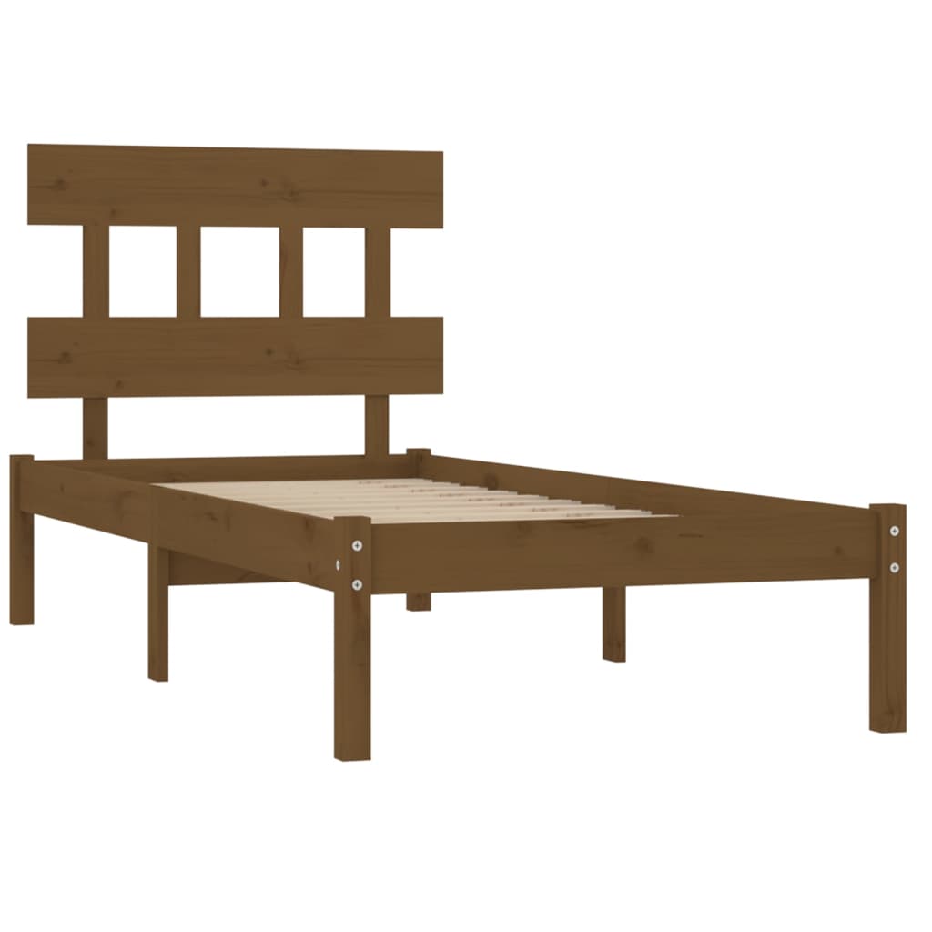 Bedframe Massief Hout Honingbruin 100X200 Cm