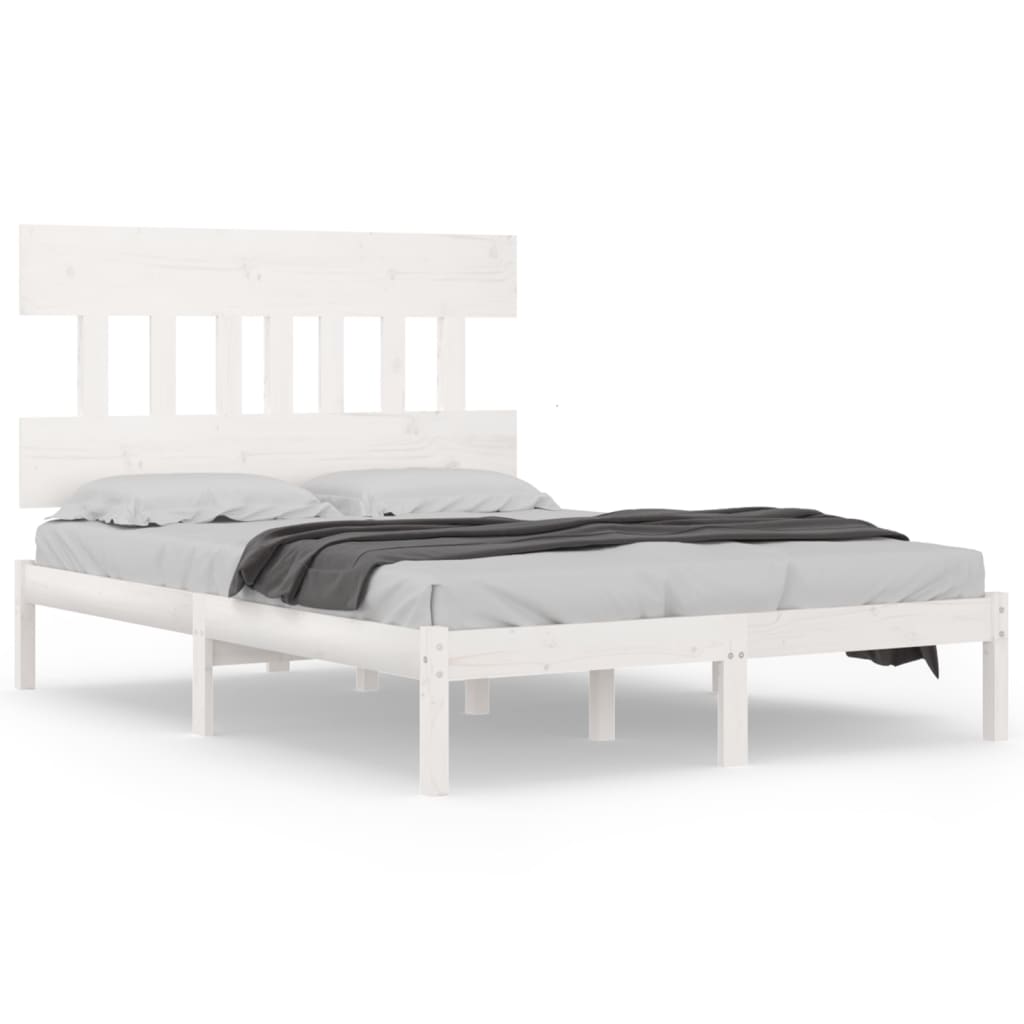 Bedframe Massief Hout Wit 200X200 Cm