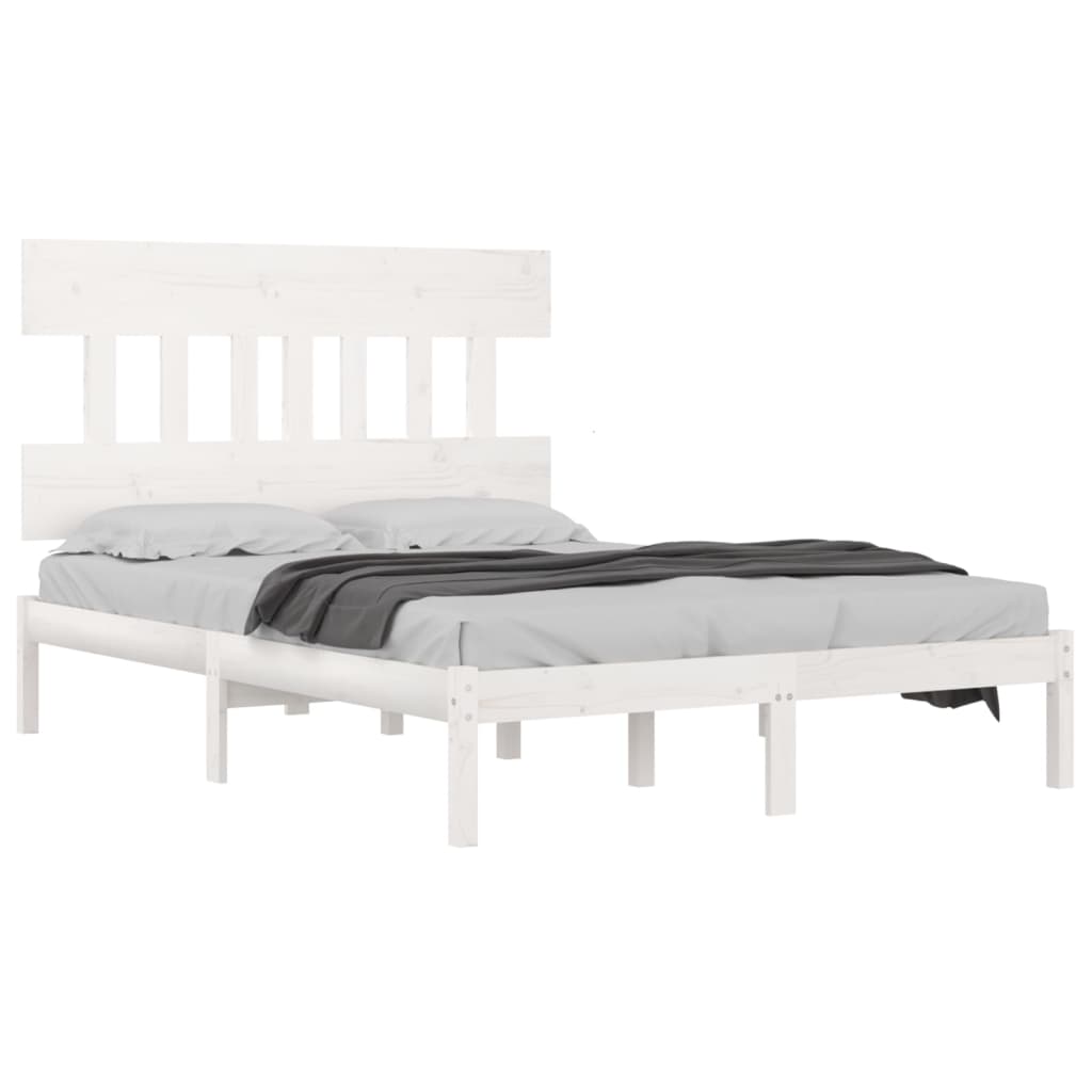 Bedframe Massief Hout Wit 200X200 Cm