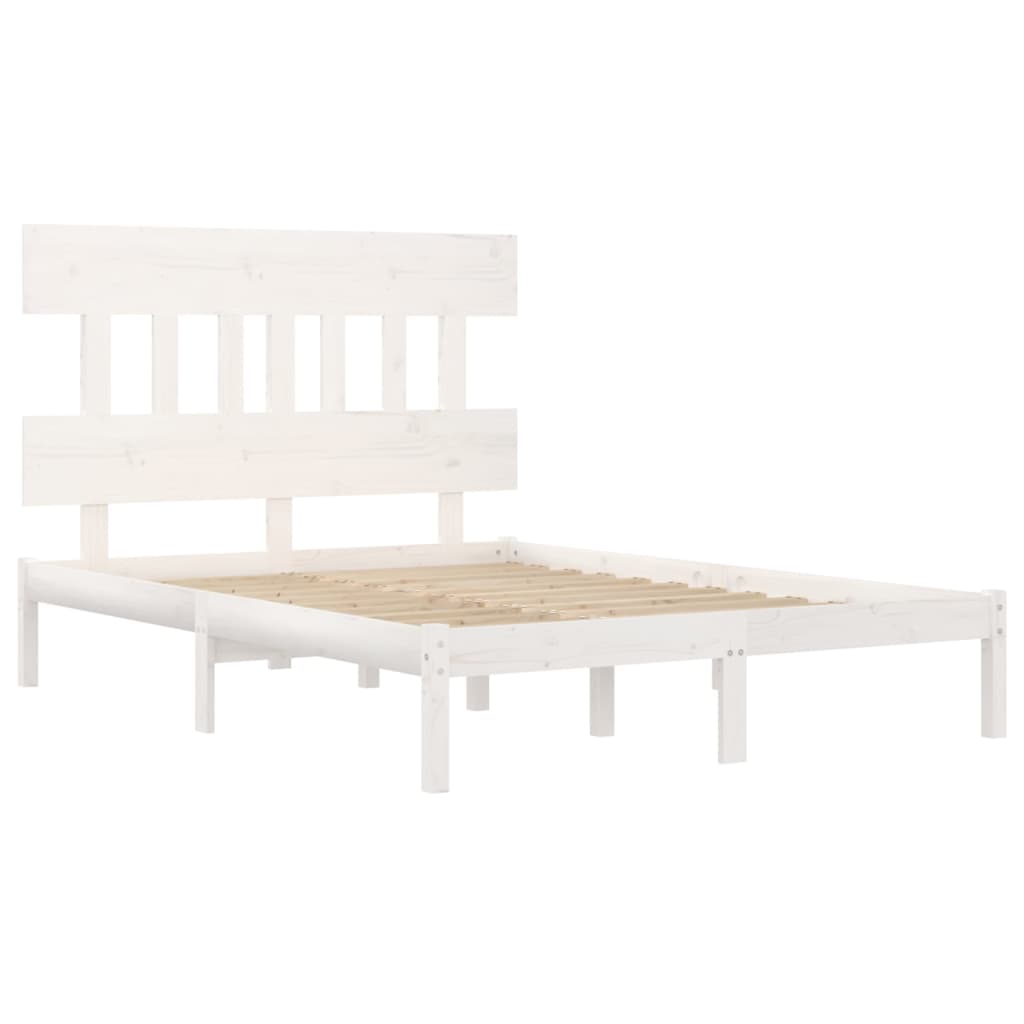 Bedframe Massief Hout Wit 200X200 Cm