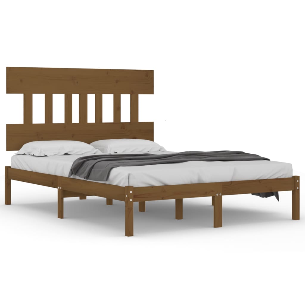 Bedframe Massief Hout Honingbruin 200X200 Cm