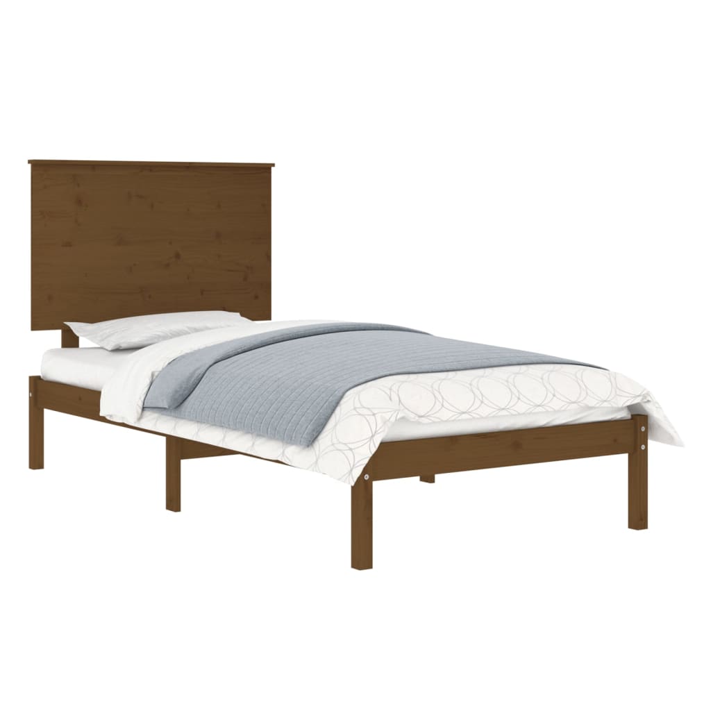 Bedframe Massief Hout Honingbruin 90X190 Cm 3Ft Single
