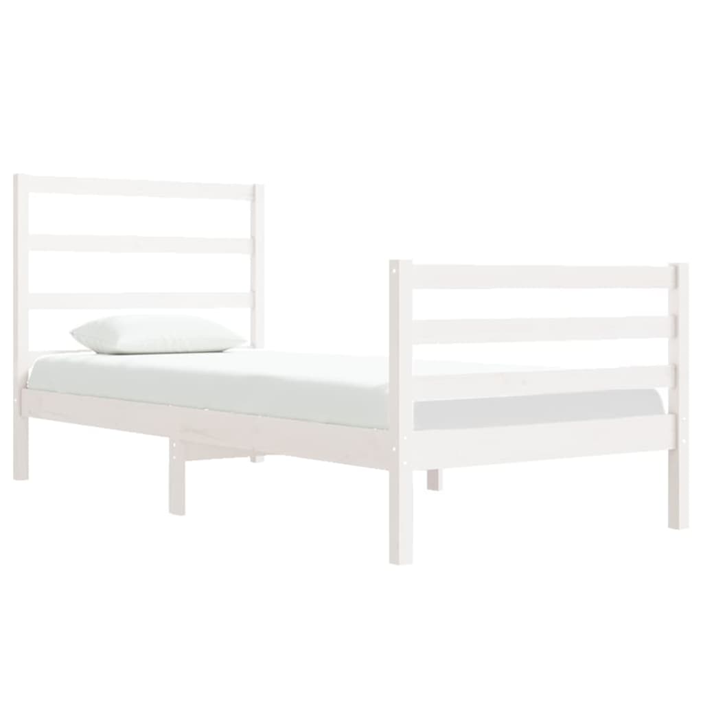 Bedframe Massief Grenenhout Wit 75X190 Cm 2Ft6 Small Single