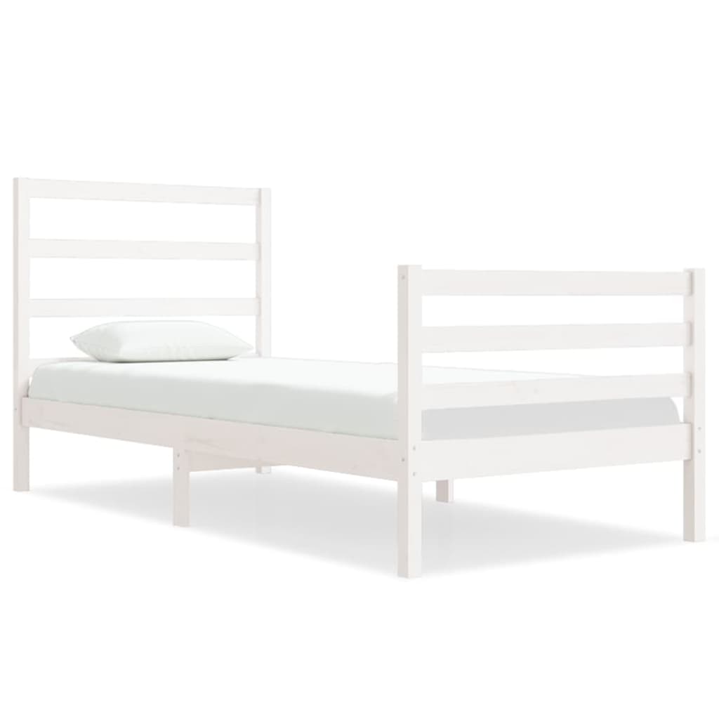 Bedframe Massief Grenenhout Wit 90X190 Cm 3Ft Single