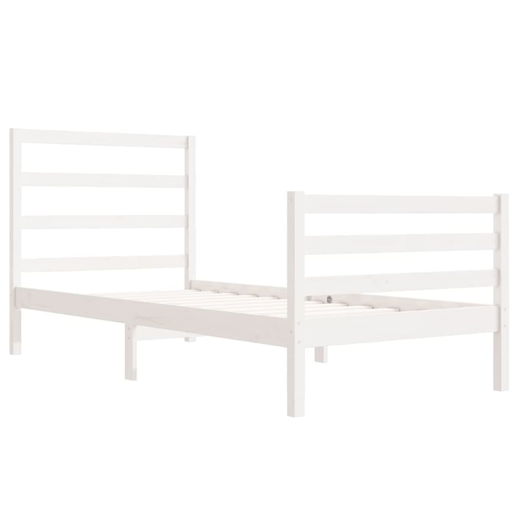 Bedframe Massief Grenenhout Wit 90X190 Cm 3Ft Single