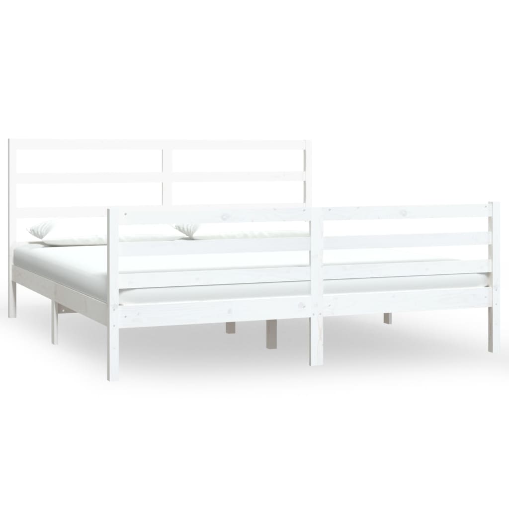 Bedframe Massief Grenenhout Wit 180X200 Cm 6Ft Super King