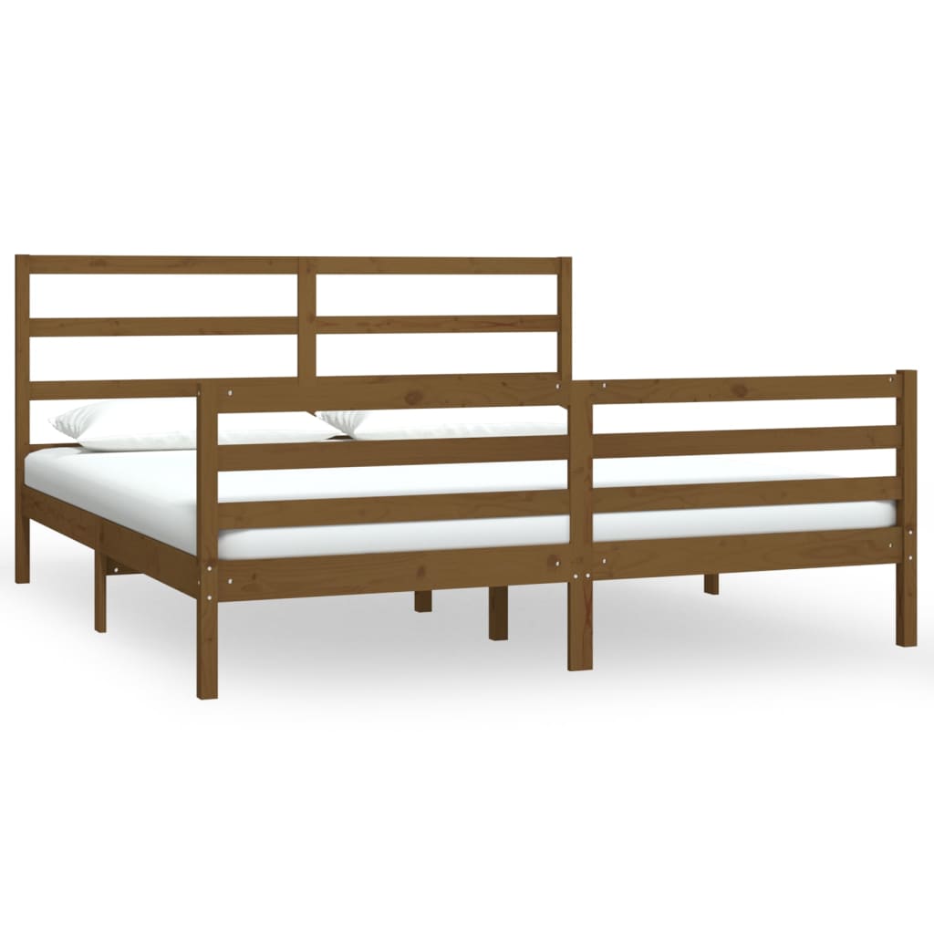 Bedframe Grenenhout Honingbruin 180X200 Cm 6Ft Super King