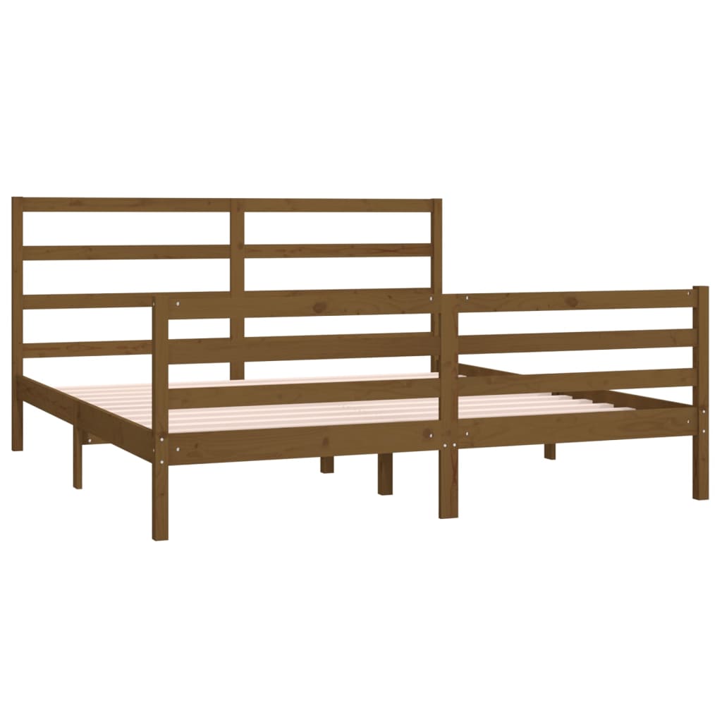 Bedframe Grenenhout Honingbruin 180X200 Cm 6Ft Super King