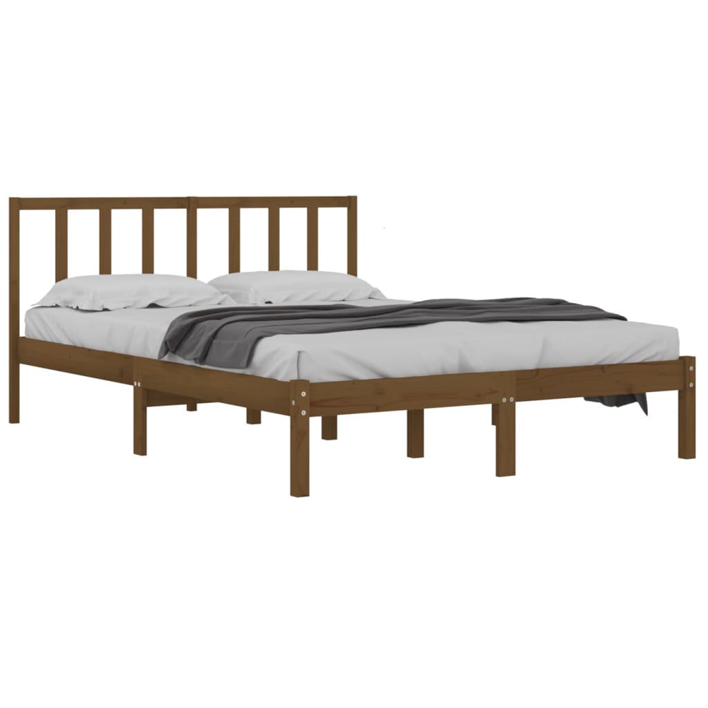 Bedframe Massief Grenenhout Honingbruin 135X190 Cm 4Ft6 Double