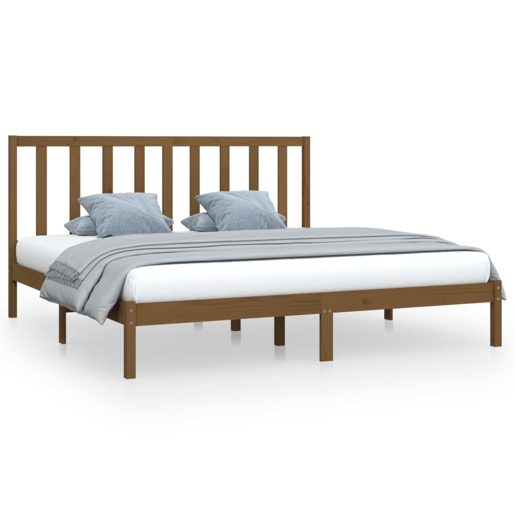 Bedframe Massief Grenenhout Honingbruin 200X200 Cm