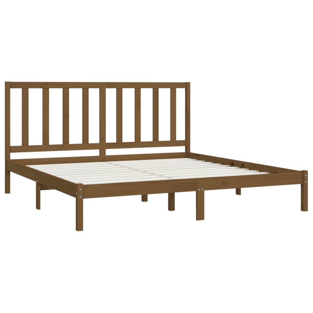 Bedframe Massief Grenenhout Honingbruin 200X200 Cm