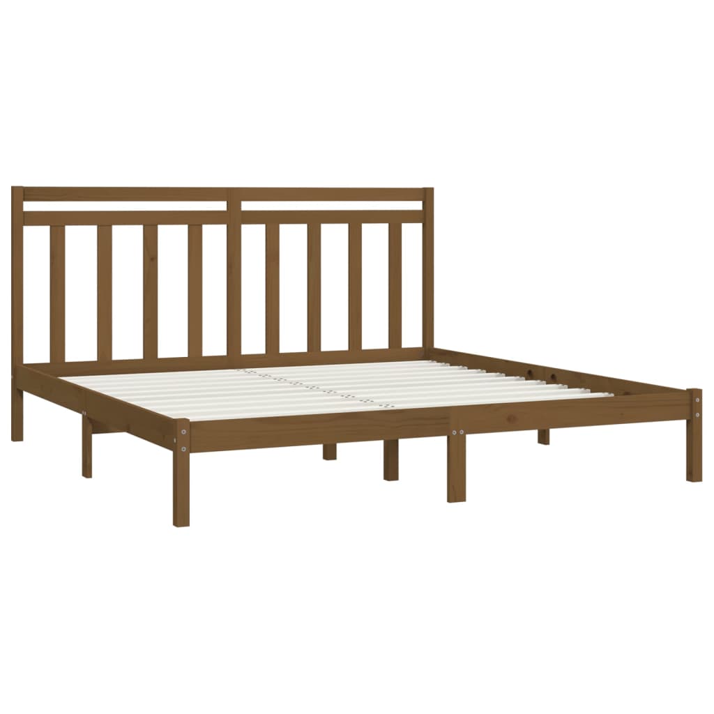 Bedframe Massief Hout Honingbruin 180X200 Cm 6Ft Super King