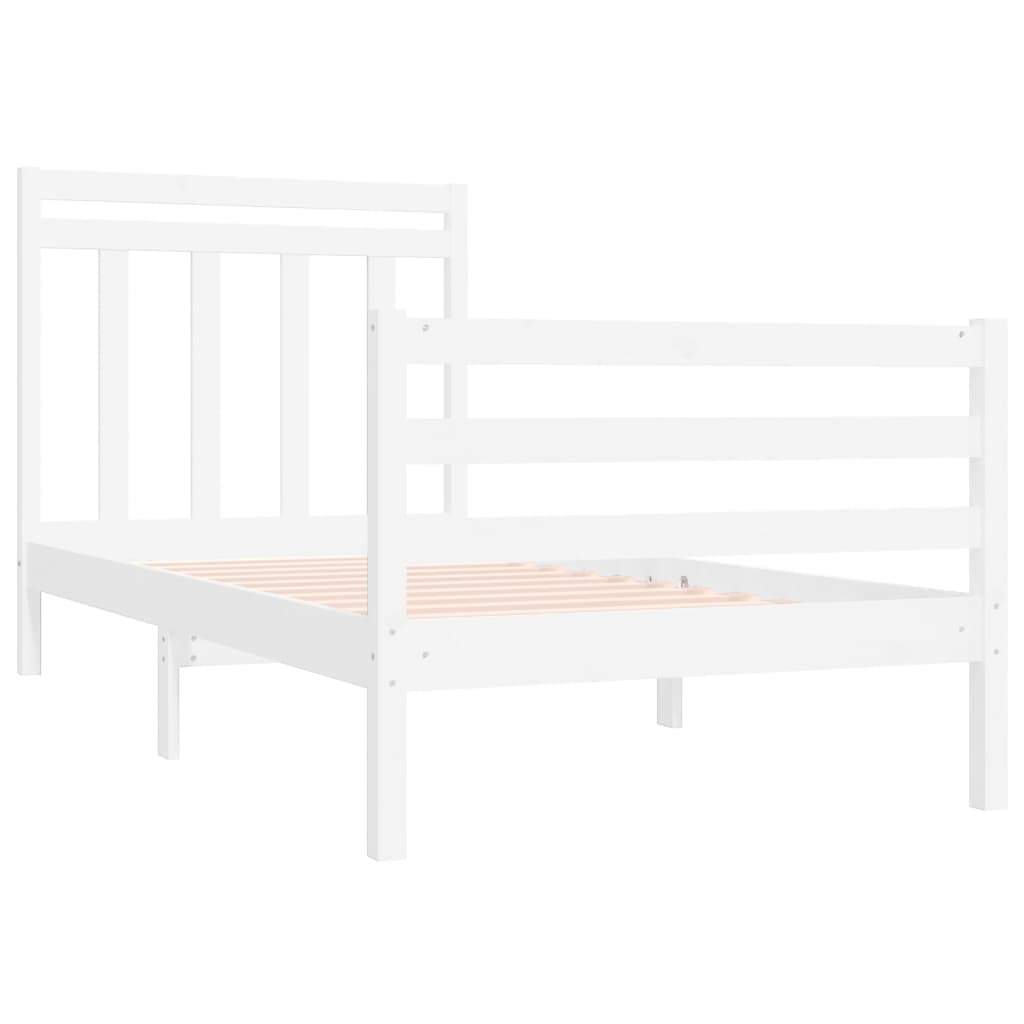 Bedframe Massief Hout Wit 90X190 Cm 3Ft Single